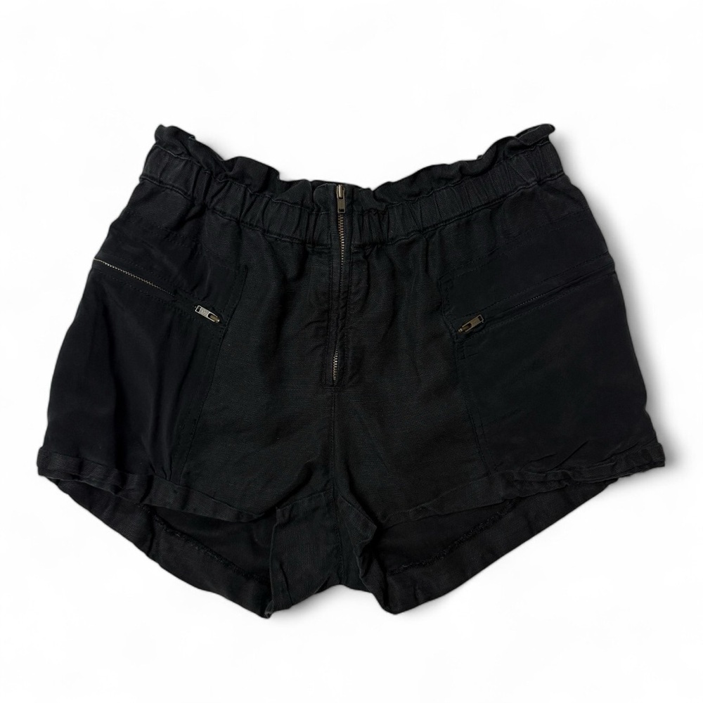 Wilfred Black Shorts Linen Blend Stretchable Cuffed Women Size 6